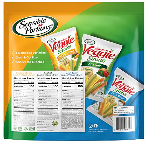 Sensible Portions Garden Veggie Straws 18ct Polybag Variety Pack (Pack of 2)