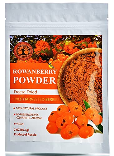 Wild Harvested Rowanberry Freeze-Dried Powder - 2 Oz - Natural Rowanberry Powder, No added sugar, No GMOs