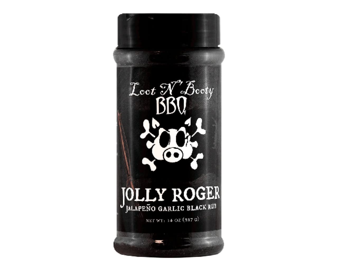 Loot N Booty Jolly Roger Jalapeno Garlic Black Rub - 14 Oz
