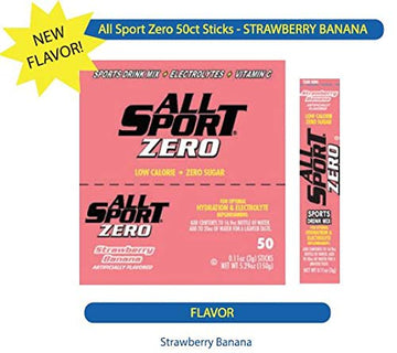 All Sport Powder Hydration Stick, Zero Calorie, Performance Electrolyte Drink Mix, Sugar Free, 2X Potassium, Strawberry Banana,