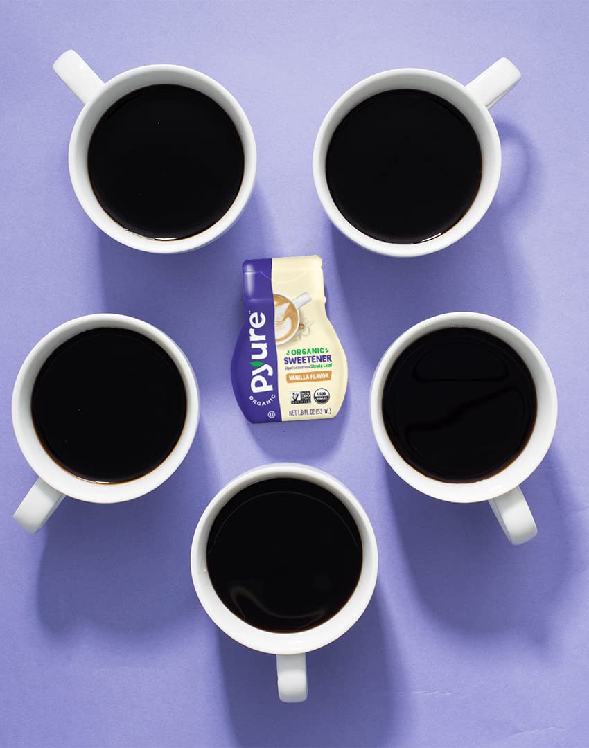 Pyure Organic Liquid Vanilla Stevia Drops | Stevia Liquid Sweetener Keto Sugar Substitutes | Zero Calorie, Zero Sugar, Zero Carb