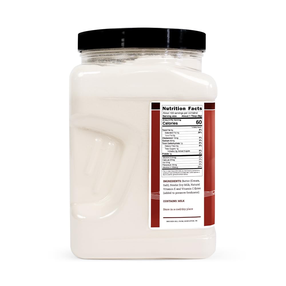 Hoosier Hill Farm Real Butter Powder, 2LB, Pack of 1, 100% Natural Flavor