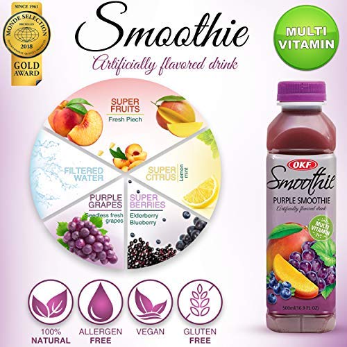 OKF Smoothie Purple, 16.9 Fl Oz (Pack of 20) - Refreshing Fruit Drink, Convenient Size