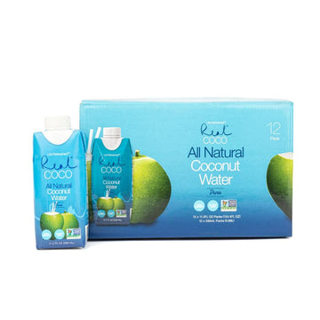 Real Coco All Natural Pure Coconut Water (12-Pack 330mL), Single Ingredient, No Added Sugar, Plant Based, Packed with Electrolyt