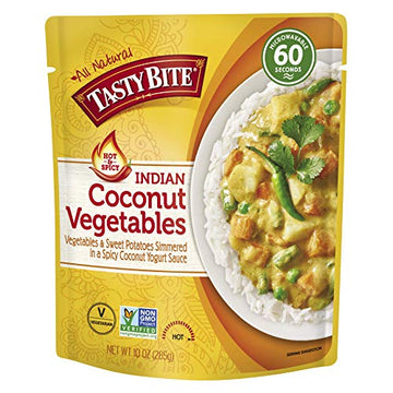 Tasty Bite Indian Hot and Spicy Coconut Vegetables, Microwaveable Ready to Eat Entr  e, 10 Ounce (Pack of 6)