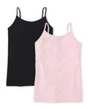 The Childrens Place Big Girls Spaghetti-Strap Camisole (Pack Of Two), Shellblack, Medium (78)