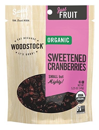 Woodstock Organic Cranberries - Sweetened - Case Of 8 - 5.25 Oz.