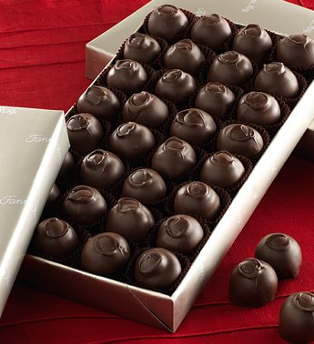 Fannie May Dark Chocolate Covered Cherries, 1Lb. in Platinum Wrap