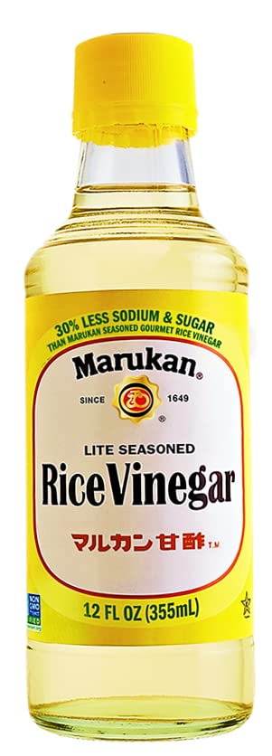 Marukan Lite Seasoned Rice Vinegar Dressing, 12 Ounce Glass Bottle (Pack Of 1)