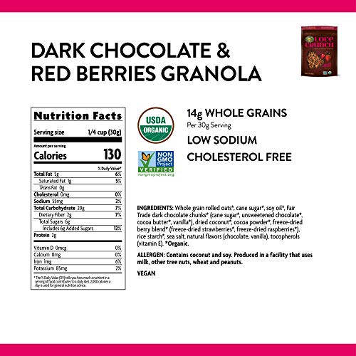 Love Crunch Organic Dark Chocolate And Red Berries Granola, 11.5 Ounce (Pack Of 6), Non-Gmo, Fair Trade, By Natures Path