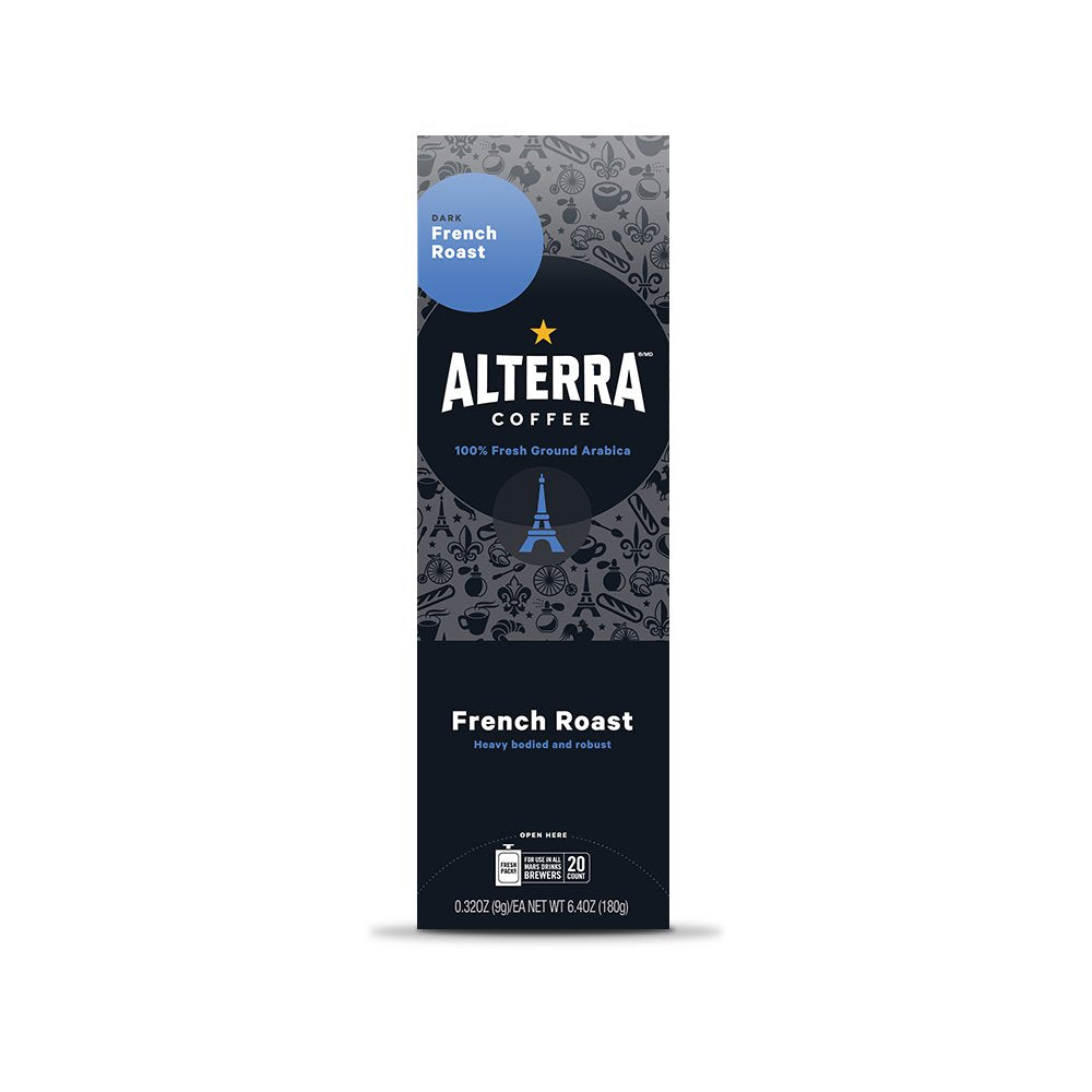Alterra Coffee French Roast Single Serve Freshpacks For Mars Drinks Flavia Brewer, 20 Packets