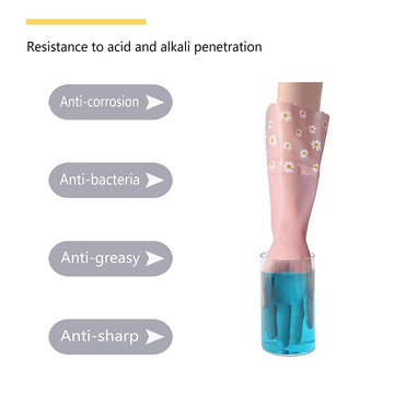 Kaq Dishwashing Cleaning Gloves 3 Pairs - Reusable Rubber Gloves Non-Slip Laundry Kitchen Gardening Household Gloves