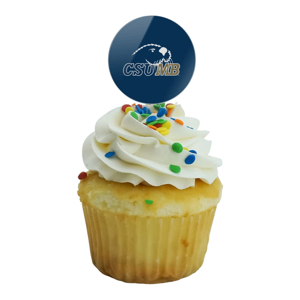 California State University Monterey Bay Primary Logo Cupcake Picks Toppers Decoration Set Of 6