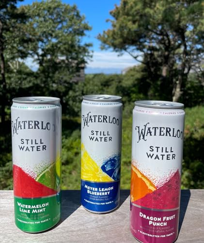 Waterloo Still Water, Meyer Lemon Blueberry | Naturally Flavored Purified Water | 12 Fl Oz Cans (Pack of 12) | Zero Calories | Z