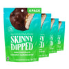 SkinnyDipped Dark Chocolate Coconut Almond Bites, Low Sugar Chocolate Coconut Bar, 3oz Resealable Bags, Pack of 4 (24 Bites Tota