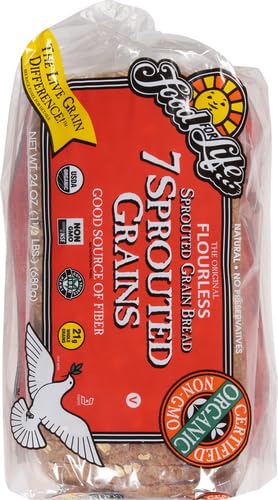 Food For Life Flourless Sprouted Grain Bread, 7 Grain, 24 oz (Frozen)