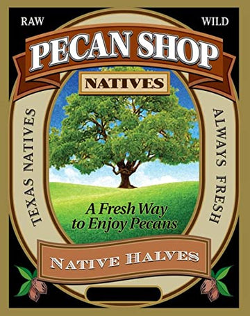Pecan Shop Unsprayed Raw Wild-Harvested Pecan Halves - 8 lb Fresh Texas Direct Ship