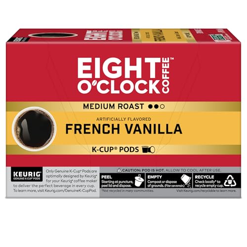 Eight OClock Coffee French Vanilla Single-Serve Coffee K-Cup Pods Medium Roast 60 Count