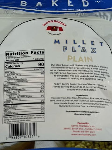 Sami'S Bakery Millet & Flax Chips (Plain, 3)