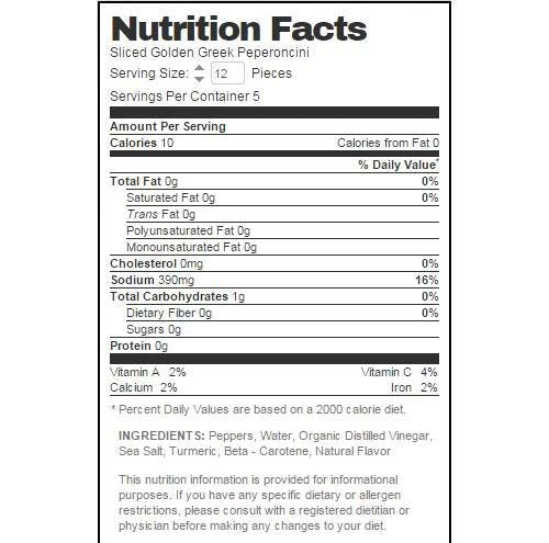 Jeffs Naturals Sliced Golden Greek Peperoncini (Pack of 6)