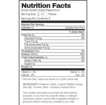 Jeffs Naturals Sliced Golden Greek Peperoncini (Pack of 6)