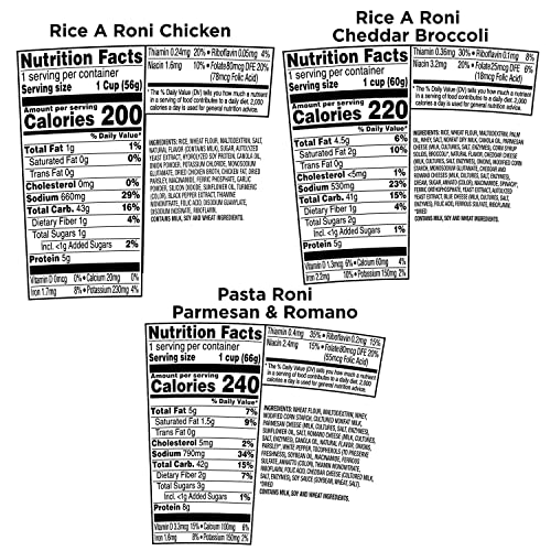 Rice A Roni Cups Individual Cup, 3-Flavor Variety Pack, 2.25 Oz (Pack Of 12