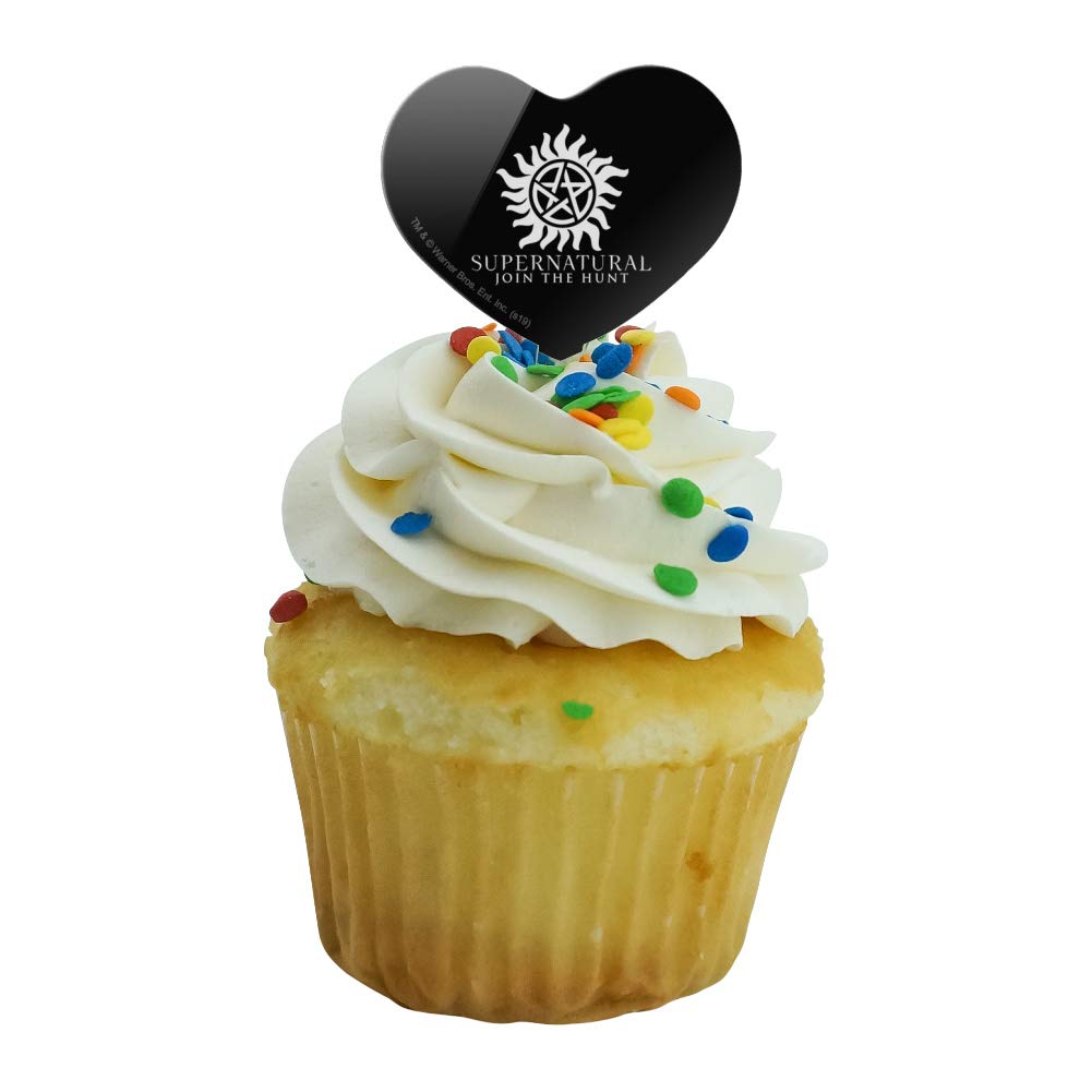 GRAPHICS & MORE Anti Possession Symbol Cupcake Picks Set of 6, Heart, Acrylic