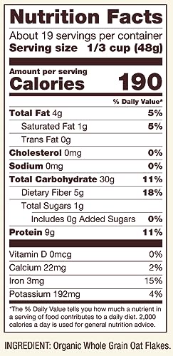 Bob's Red Mill High Protein Oats - 32 oz (Pack of 1), Gluten Free, 10g/Serving, Non GMO, Whole Grain, Plant Based Protein