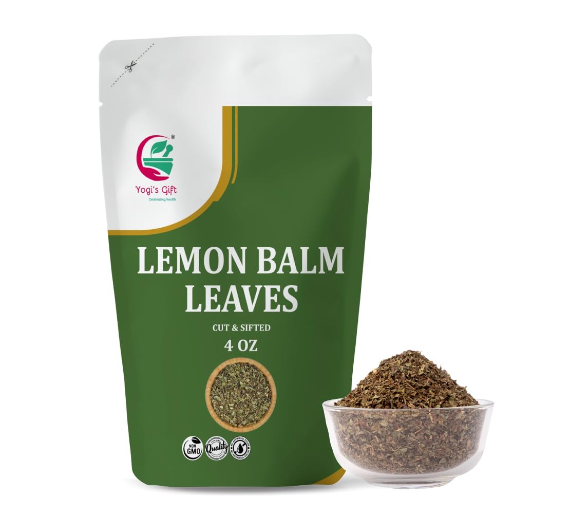 Lemon Balm Leaves 4 Oz - Dried Lemon Balm Leaves For Tea Herbal Infusions & Wellness - Refreshing Mild Mint Flavor - 100% Natural & Pure - By Yogis Gift