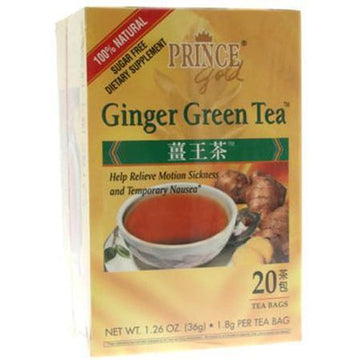 Prince Gold Tea, Ginger Green, 16 Tea Bags