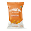 Puffworks Original Organic Peanut Butter Puffs, 1.2 Ounce (Pack of 6), Plant-Based Protein Snack, Gluten- and Rice-Free, Vegan,