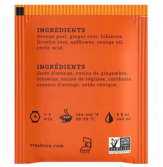 Stash Herbal Tea Sunny Orange Ginger (Pack Of 6 Boxes)