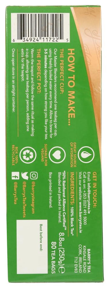 Barry'S Tea Irish Breakfast Teabags (80) - Pack Of 2