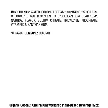 Pacific Foods Organic Unsweetened Coconut Milk, Plant Based Milk, 32 Oz Carton (12 Pack)