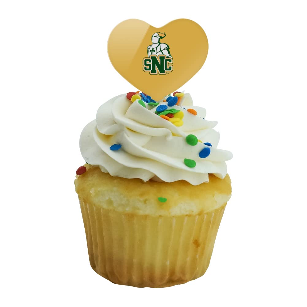 GRAPHICS & MORE Cupcake Picks Set of 6, Acrylic, St. Norbert College, Heart Design, One Size