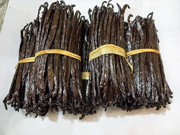 Akshit Vanilla Beans - Grade A+, Fresh Whole Vanilla Bean Pods, 6-8 Inches, Non-GMO, 10 Vanilla Beans