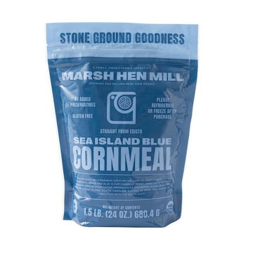 Marsh Hen Mill Sea Island Blue Cornmeal | Organic Corn With Floral Aroma | Perfect Stone Ground Cornmeal For Corn Bread | Traditional Blue Corn Flour | 100% Natural & Gluten Free, 24 Oz (Pack Of 1)