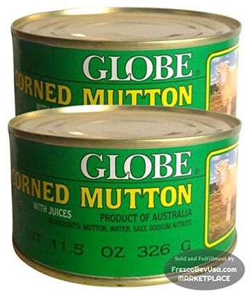 Globe Corned Mutton With Juices (Pack Of 2 X 11.5 Oz) Halal Corned Mutton Is Delicious And Makes A Great Meal | Imported From Au