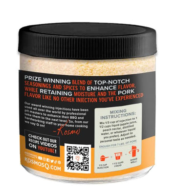 Kosmos Q Original Bbq Pork Injection - 16 Oz Injection Marinade For Pulled Pork, Brisket, Chops, Ribs & Tenderloin - Barbecue Se