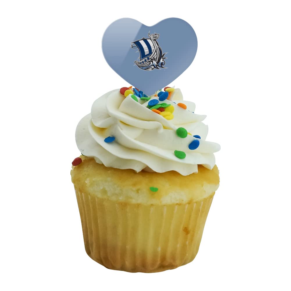 GRAPHICS & MORE Heart Cupcake Picks Set of 6, Acrylic, One Size, Western Washington University