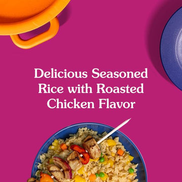 Ben'S Original Ready Rice Roasted Chicken Flavored Family Size Rice, Easy Dinner Side, 17.3 Oz Pouch (Pack Of 6)
