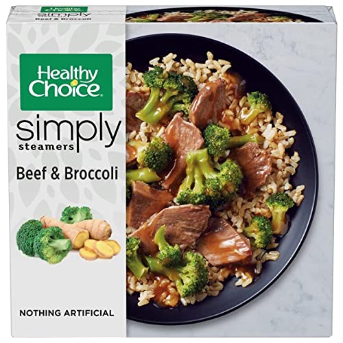 Ready Set Gourmet Healthy Choice Simply Steamers Beef & Broccoli 8-Pack (10oz Each) - No Artificial Ingredients