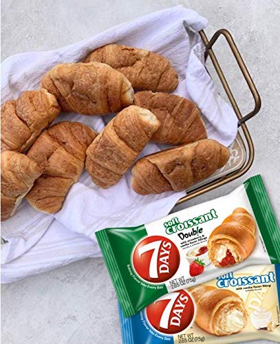 7Days Soft Croissant, Strawberry & Vanilla Croissant, Breakfast Pastry, Individually Wrapped On The Go Snack, Non-GMO, 2.65 Ounc
