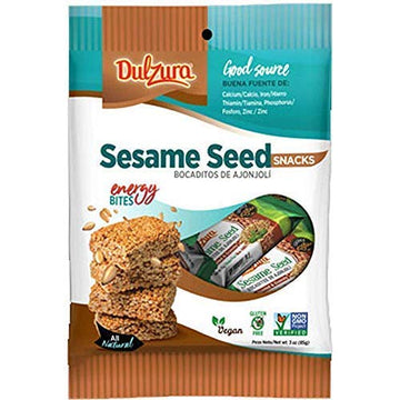 Dulzura Borincana Kit: Vegan Sesame Seed Bites Snack Bars (3 Pack) 3 Oz Each Bag - Non Gmo Gluten Free