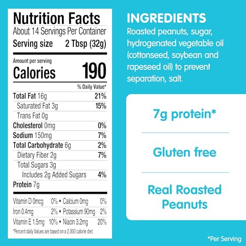 SKIPPY Peanut Butter, Creamy, 7g Protein, 16.3 Ounce, Pack of 12
