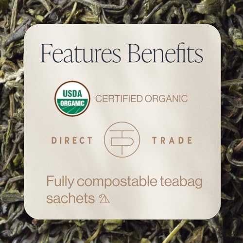 Rishi Tea Jade Cloud Chinese Green Tea - Organic, Caffeinated Sachet Bags with Natural Antioxidants, Enjoy Hot or Iced - 50 Coun