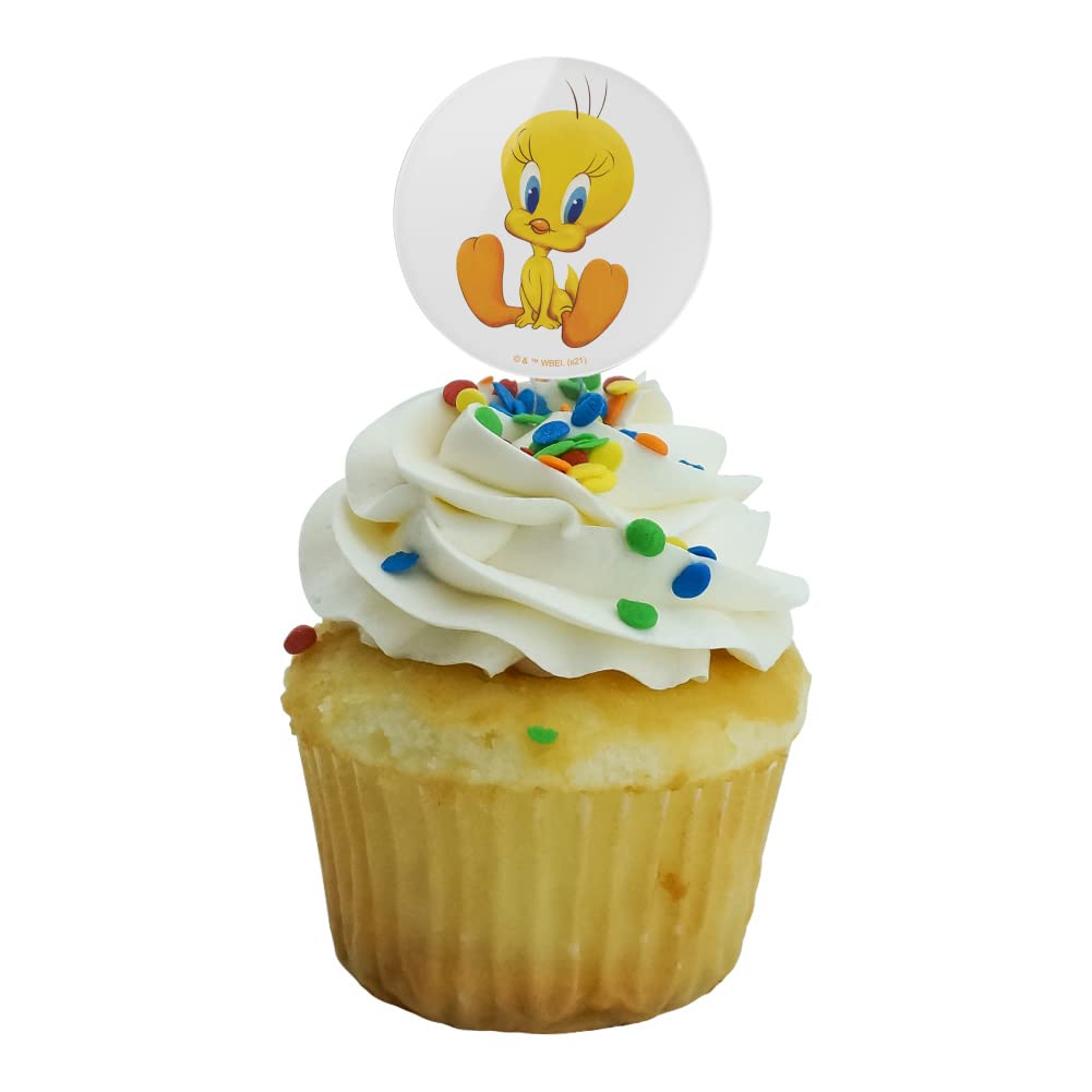 GRAPHICS & MORE Looney Tunes Tweety Cupcake Picks Set of 6, Multi, Acrylic, One Size