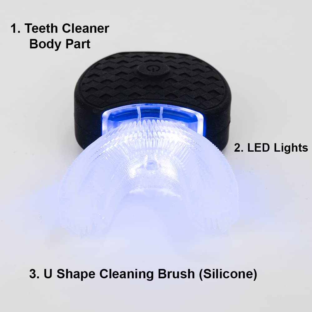 V-White Electric Toothbrush Adults - Ultrasonic U-Shaped Toothbrushes For Teeth Whitening - 360