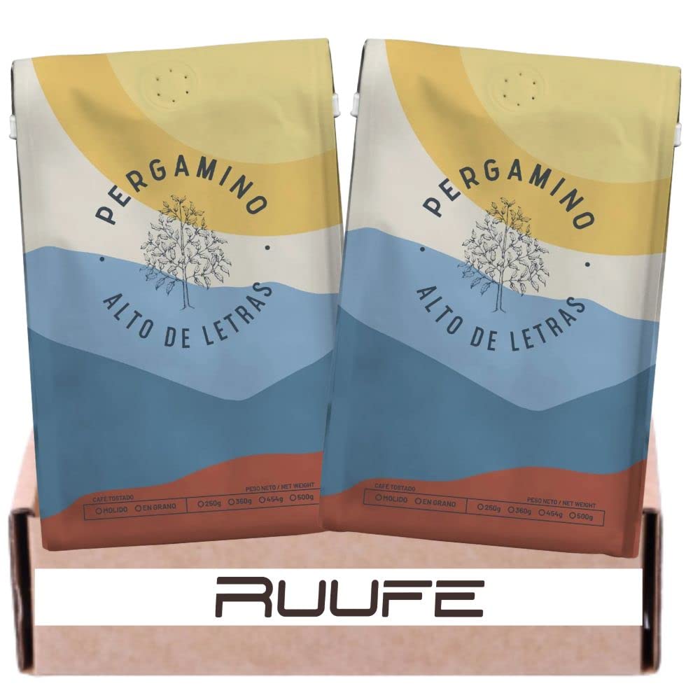 Whole Bean Pergamino Coffee (Pck Of 2) 12.6 Oz - 360G Dark Chocolate Ripe Strawberries And Honey Flavor Pergamino Colombian Coffee Whole Bean Colombian Coffee Pergamino Alto De Letras En Grano