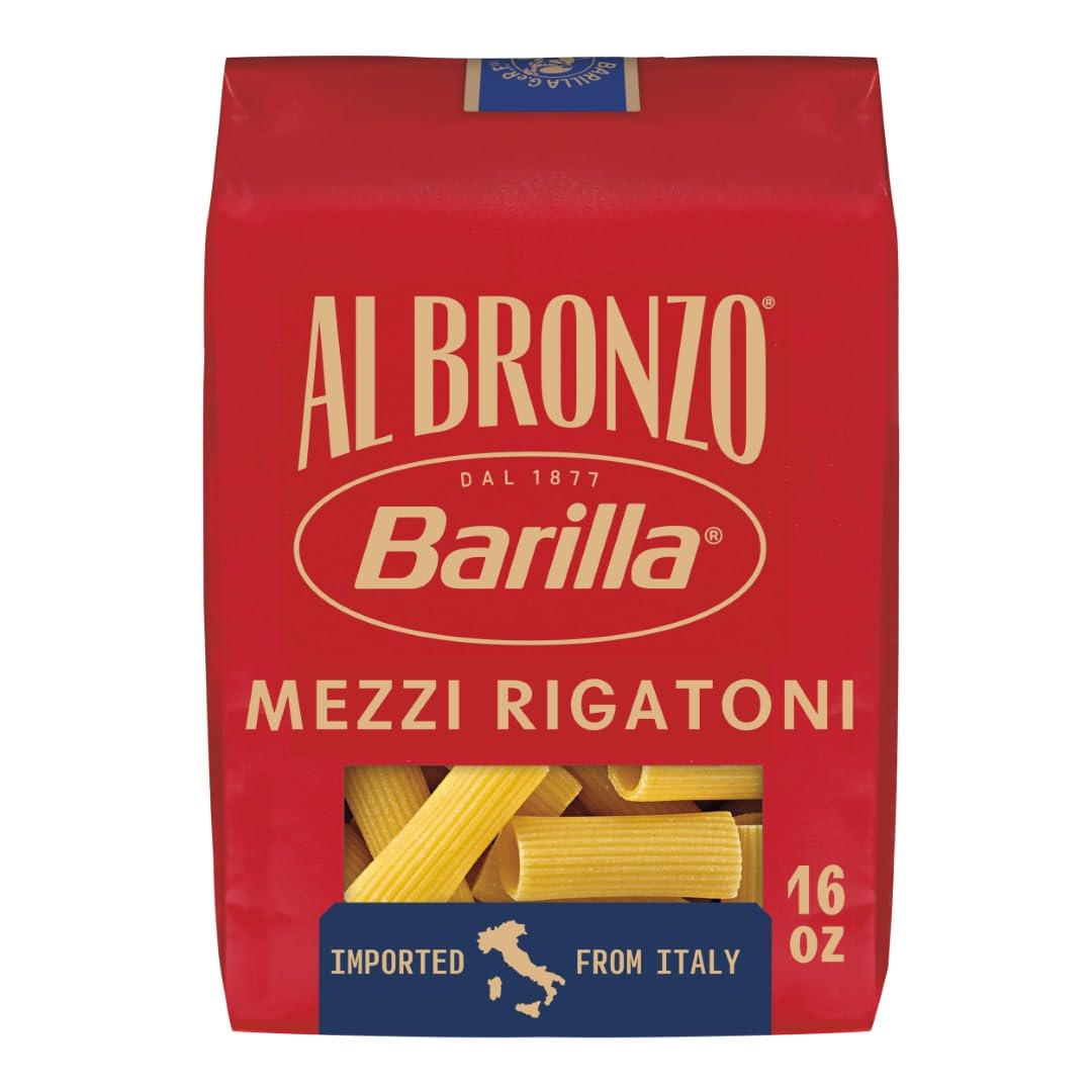 Barilla Al Bronzo Pasta, Mezzi Rigatoni, 16 oz